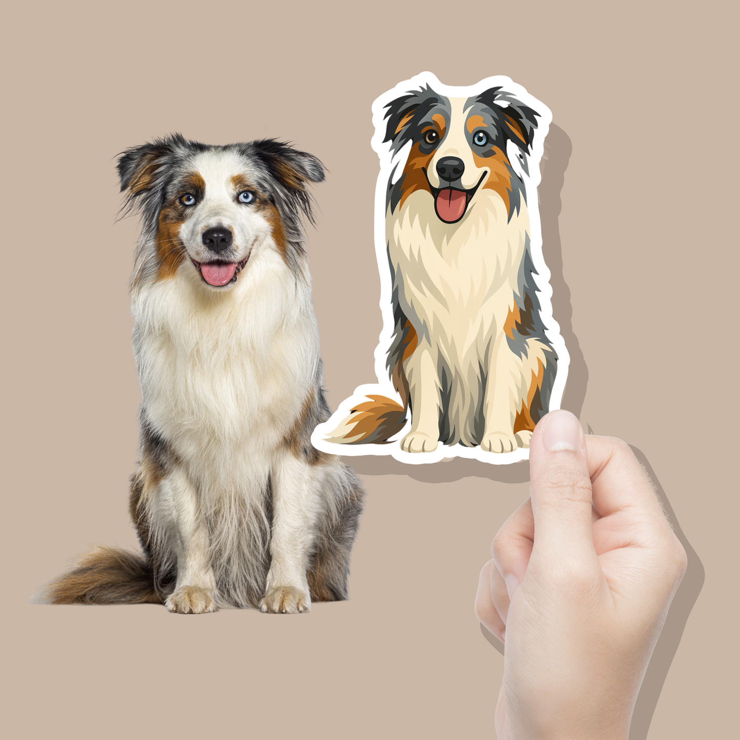 Personalisierte Hundeaufkleber- Hand gezeichnet Karikatur Haustieraufkleber, benutzerdefinierter Hundeaufkleber, Gesichtsaufkleber - Cartoon