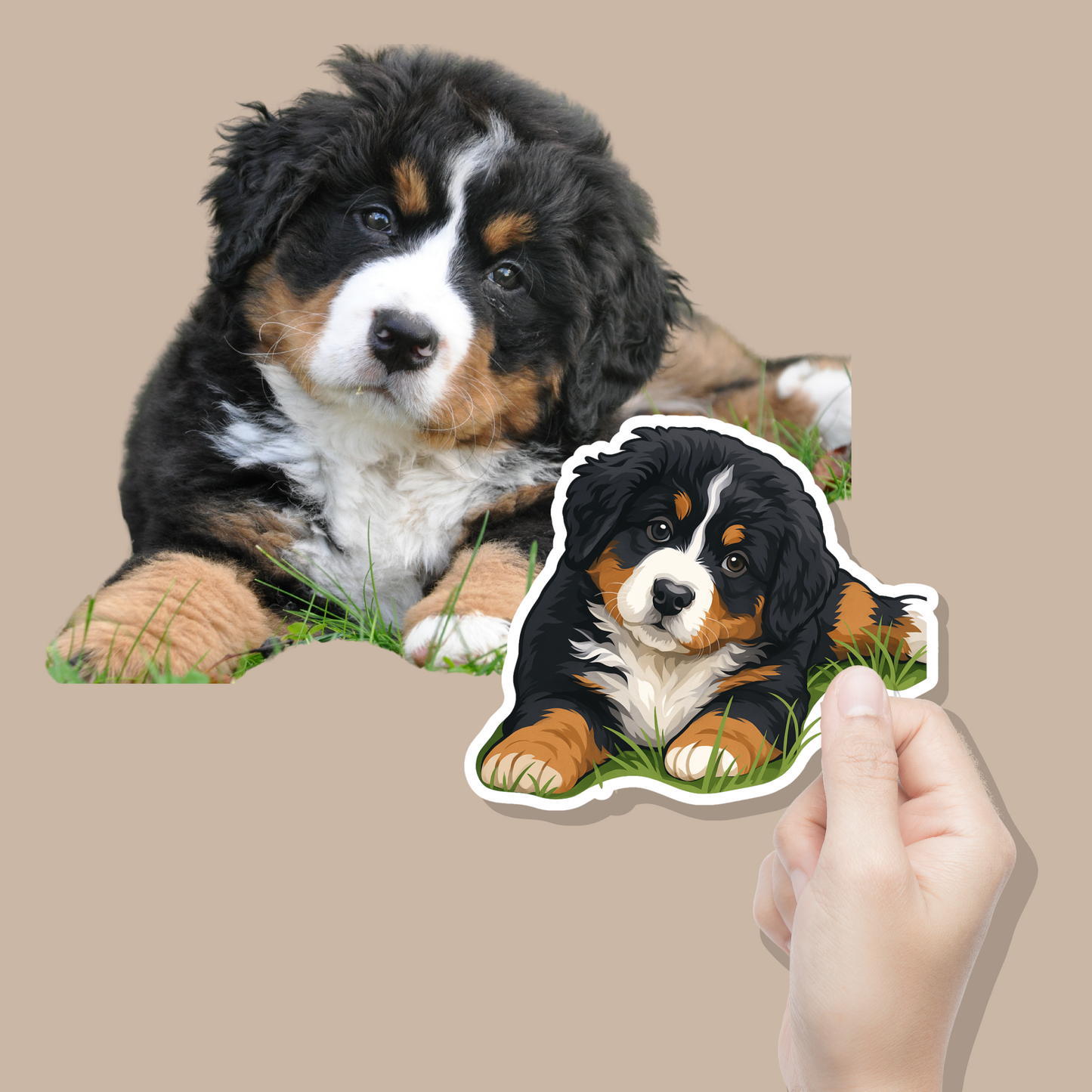Personalisierte Hundeaufkleber- Hand gezeichnet Karikatur Haustieraufkleber, benutzerdefinierter Hundeaufkleber, Gesichtsaufkleber - Cartoon