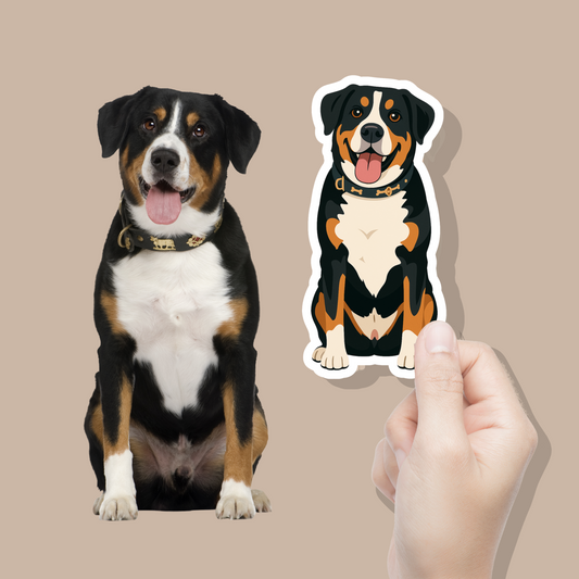 Personalisierte Hundeaufkleber- Hand gezeichnet Karikatur Haustieraufkleber, benutzerdefinierter Hundeaufkleber, Gesichtsaufkleber - Cartoon