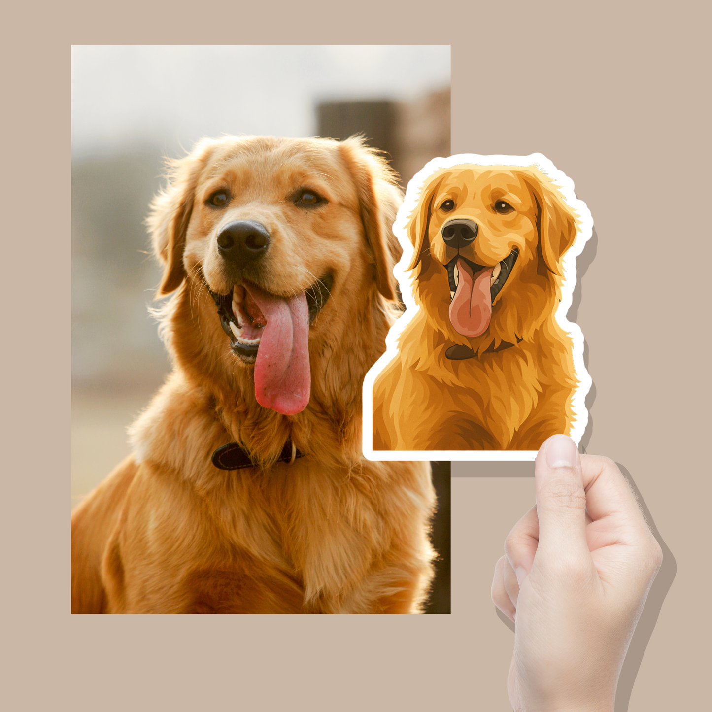 Personalisierte Hundeaufkleber- Hand gezeichnet Karikatur Haustieraufkleber, benutzerdefinierter Hundeaufkleber, Gesichtsaufkleber - Cartoon
